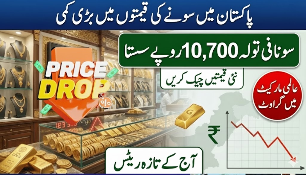 Gold Prices Drop by Rs10,700 Per Tola in Pakistan